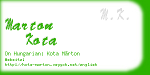 marton kota business card